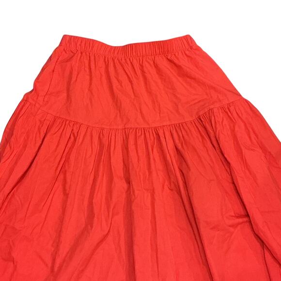 Abercrombie & Fitch Coral Orange A-Line Beach Boho Full Skirt Size Medium - Picture 3 of 9
